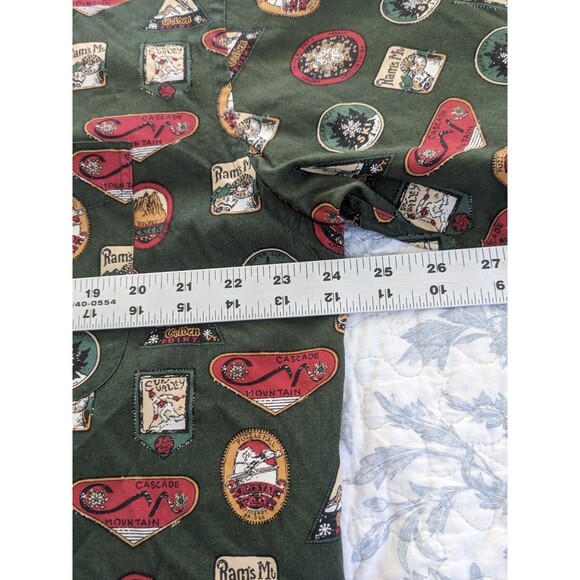 Vtg Y2K 90s Tommy Hilfiger Short Sleeve Button Shirt Ski Destination Men’s SZ M - Picture 8 of 13